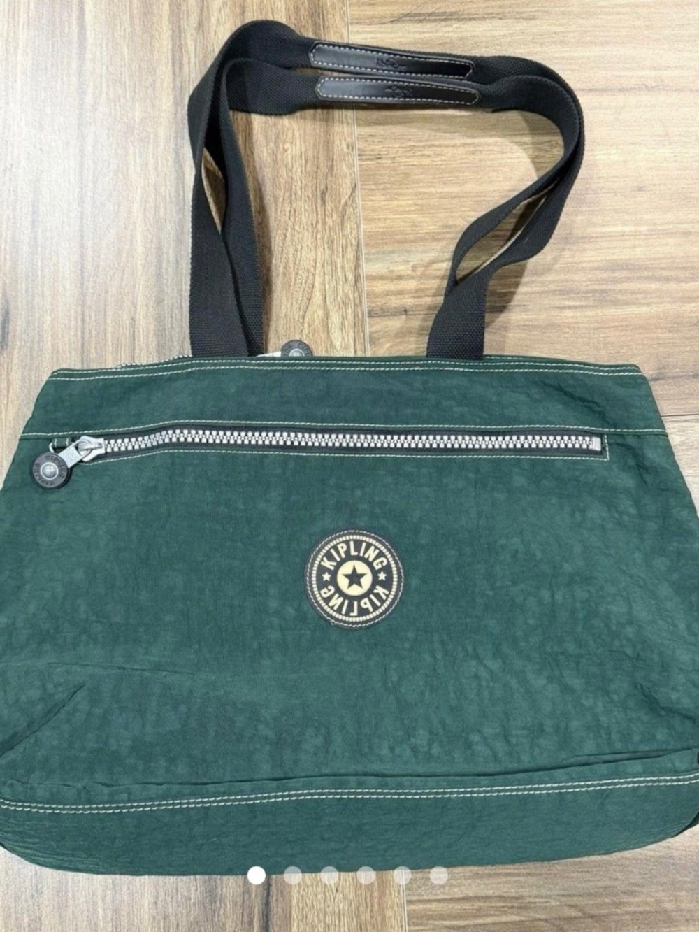 KIPLING Rare Vintage 90S Large green shopper working tote and Shoulder Bag